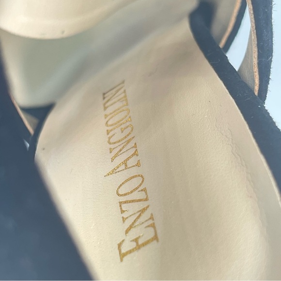 Enzo Angiolini Trudy Black Leather Heels Sandals 7.5 - Picture 15 of 17